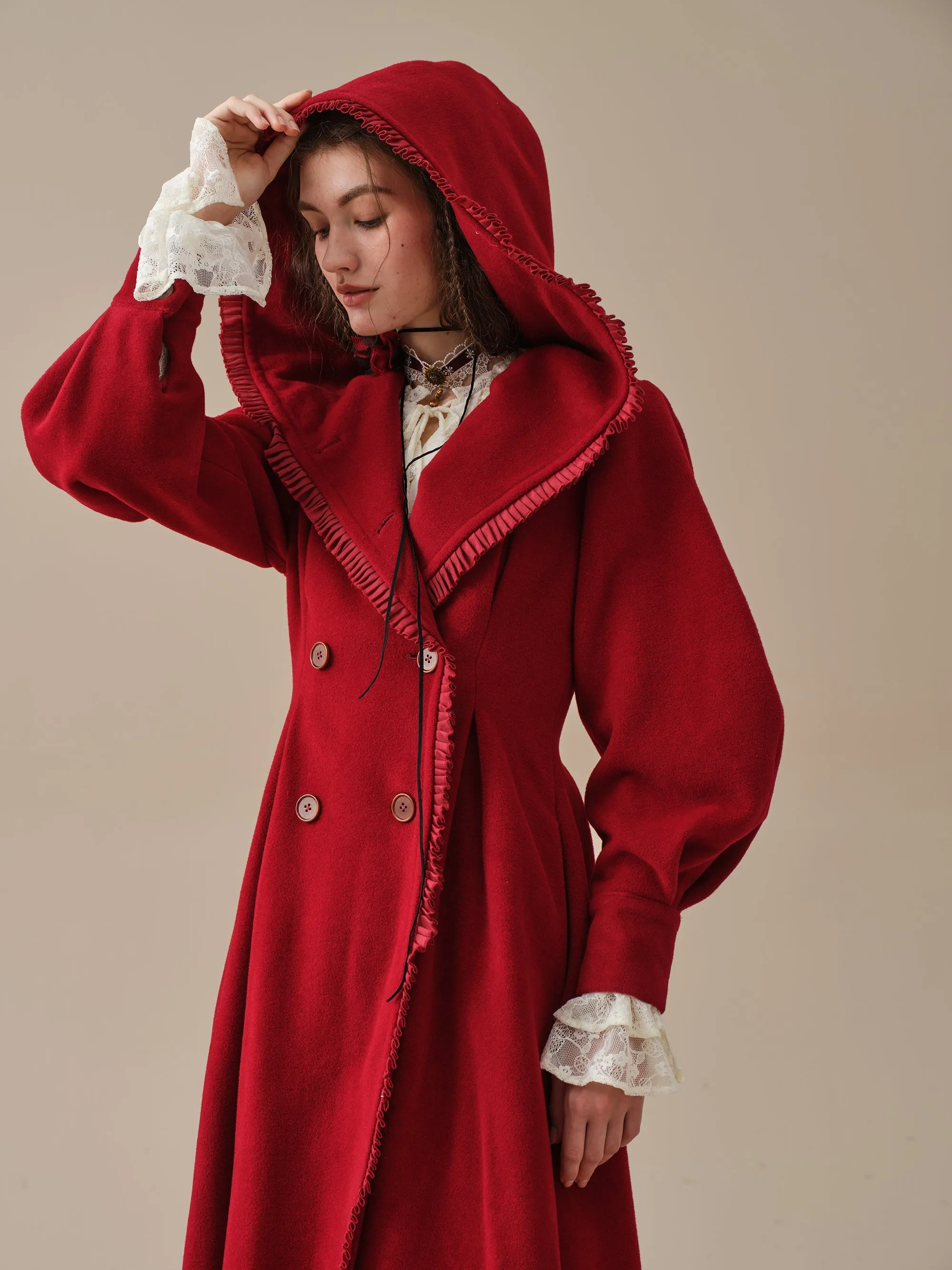 25-Year-Old Jacques Long Hooded Victorian Coat - Luxurious 100% Wool
