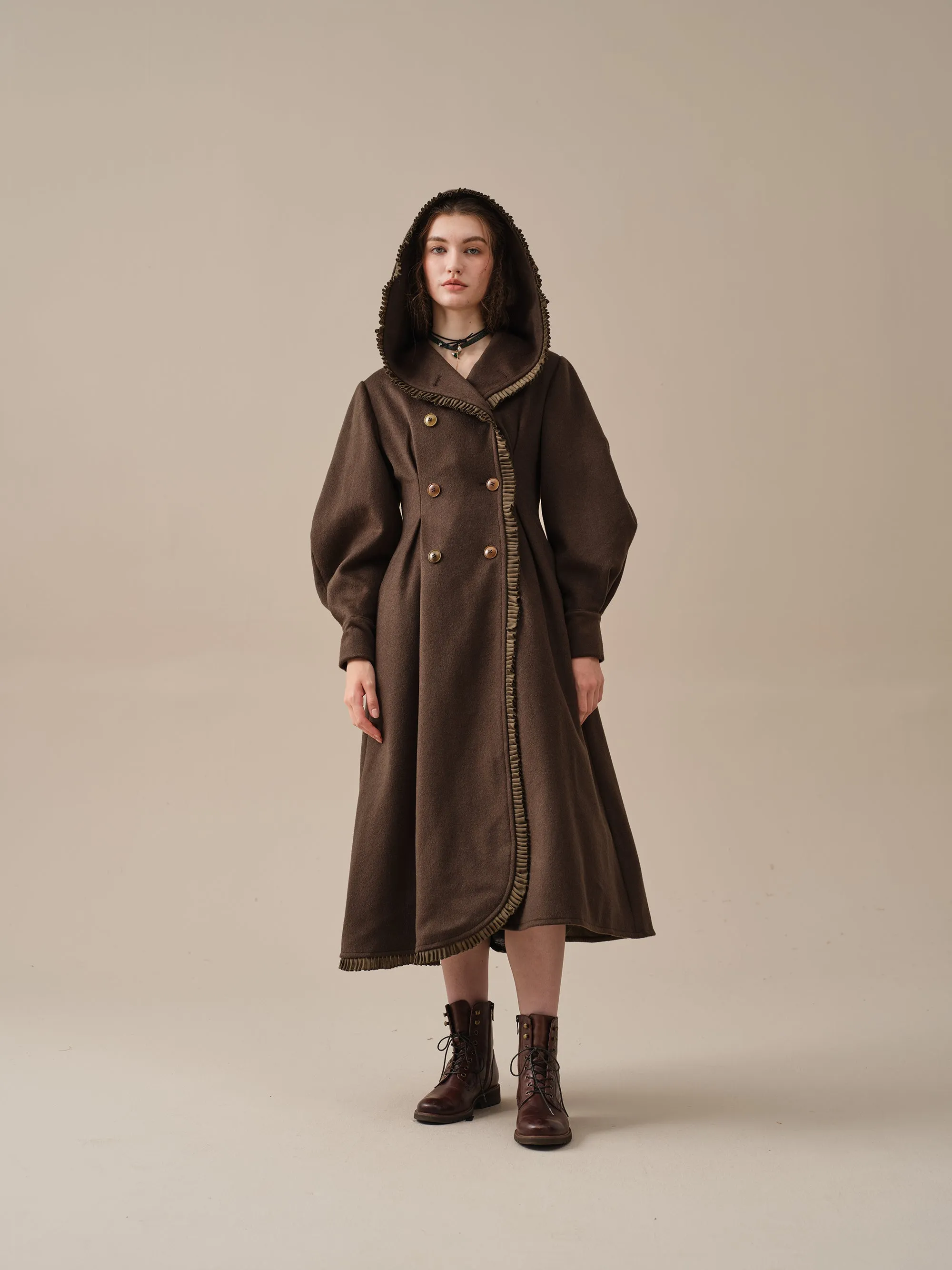 25-Year-Old Jacques Long Hooded Victorian Coat - Luxurious 100% Wool