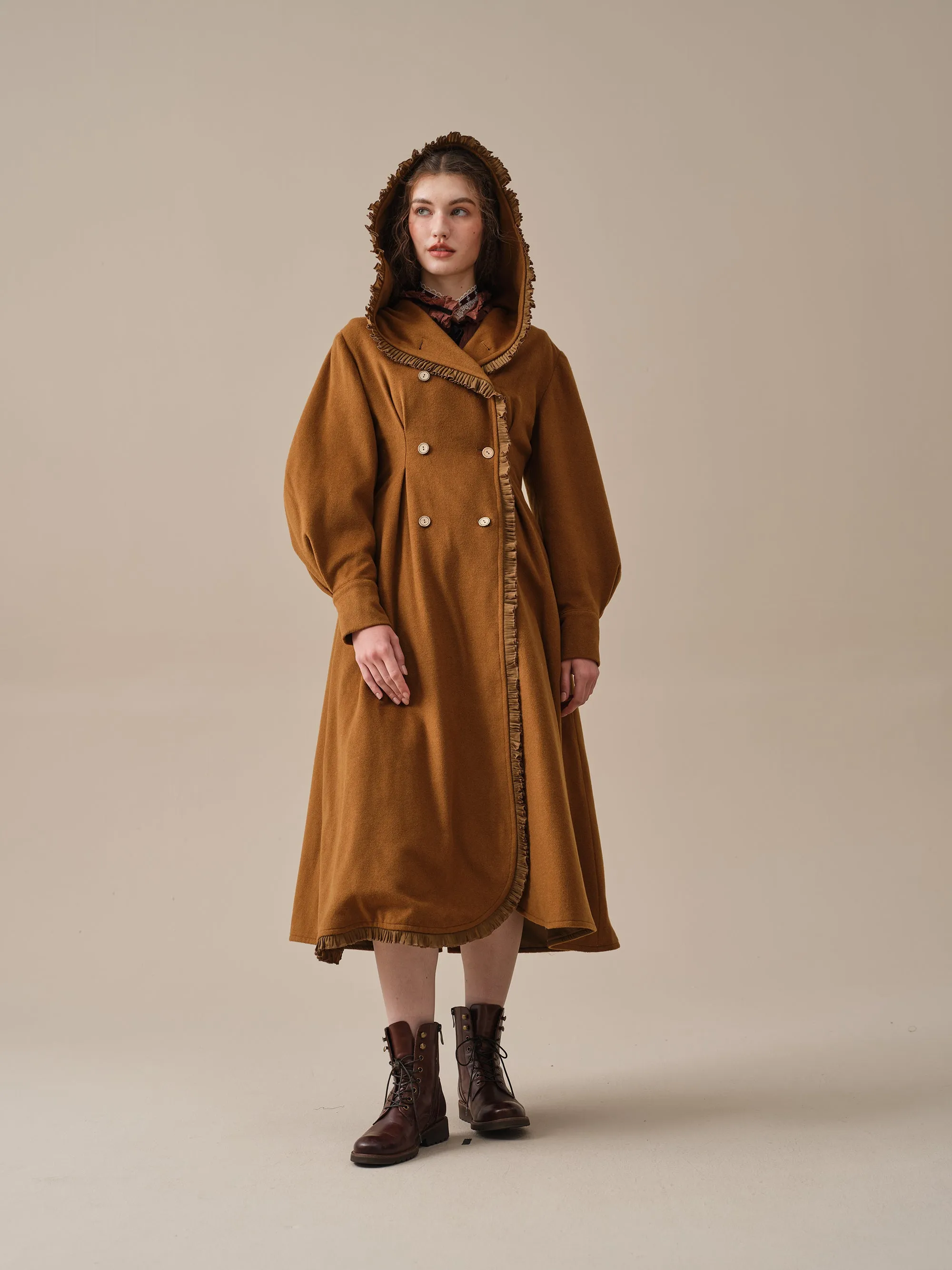 25-Year-Old Jacques Long Hooded Victorian Coat - Luxurious 100% Wool