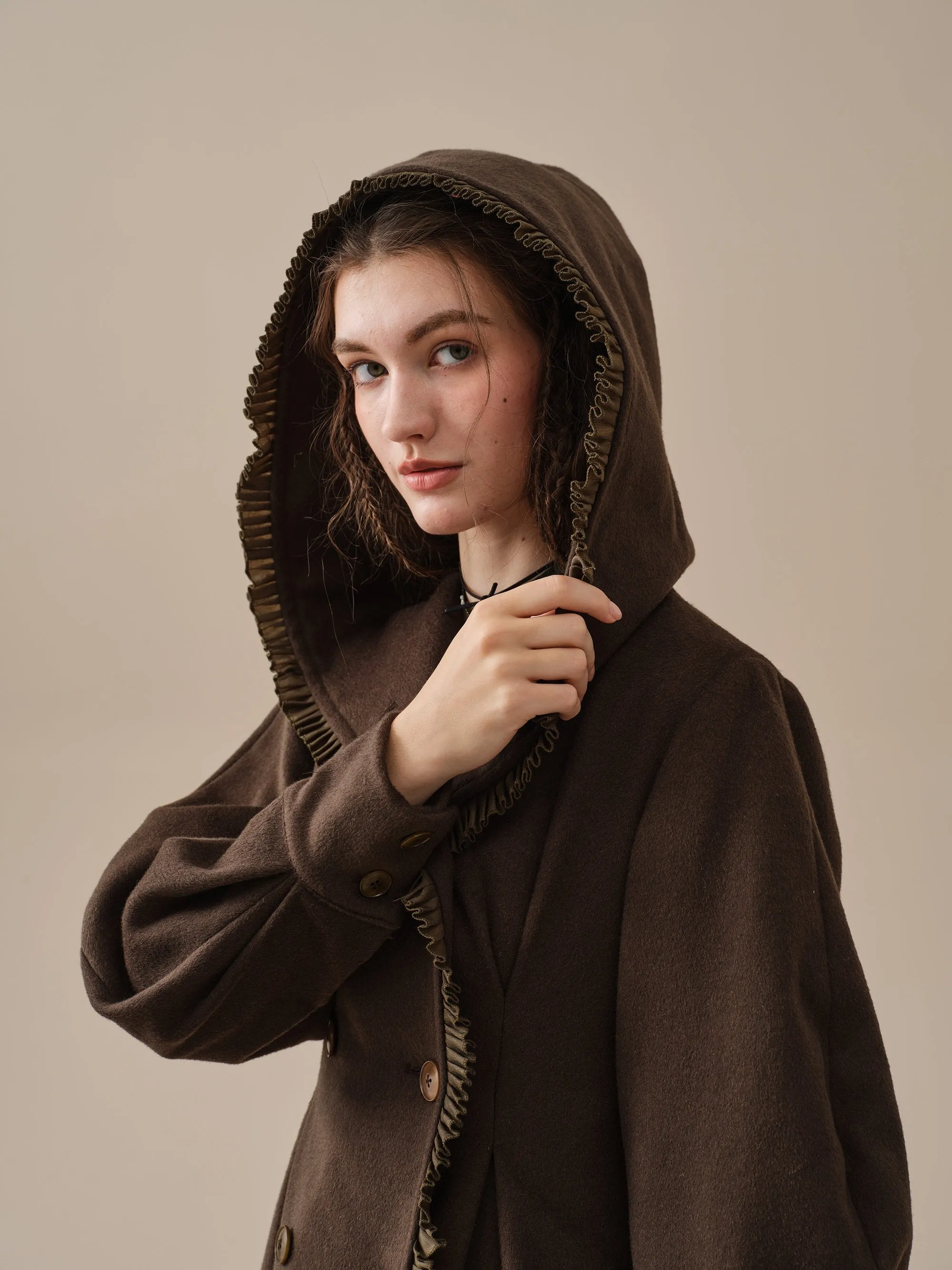25-Year-Old Jacques Long Hooded Victorian Coat - Luxurious 100% Wool