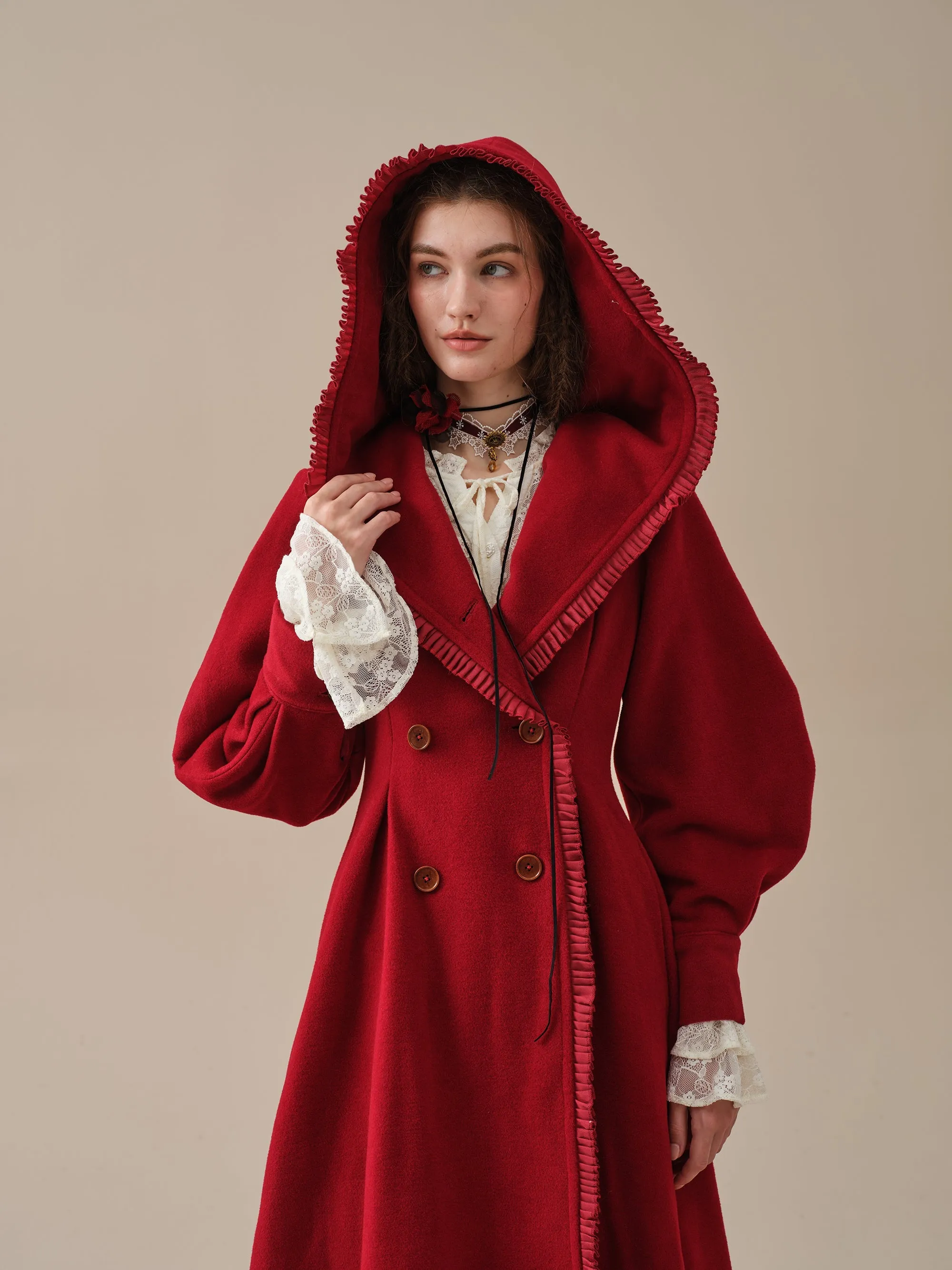 25-Year-Old Jacques Long Hooded Victorian Coat - Luxurious 100% Wool