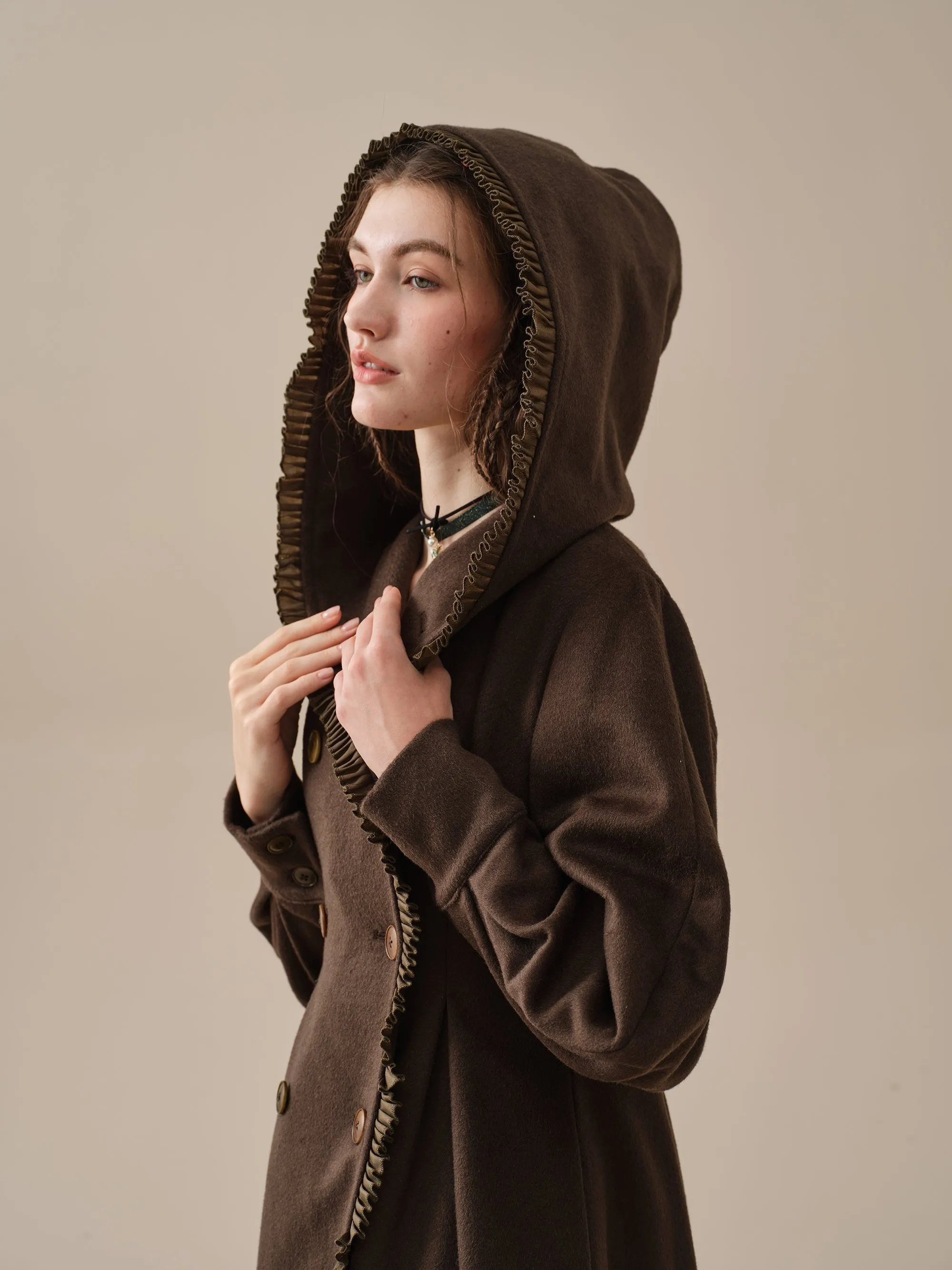 25-Year-Old Jacques Long Hooded Victorian Coat - Luxurious 100% Wool