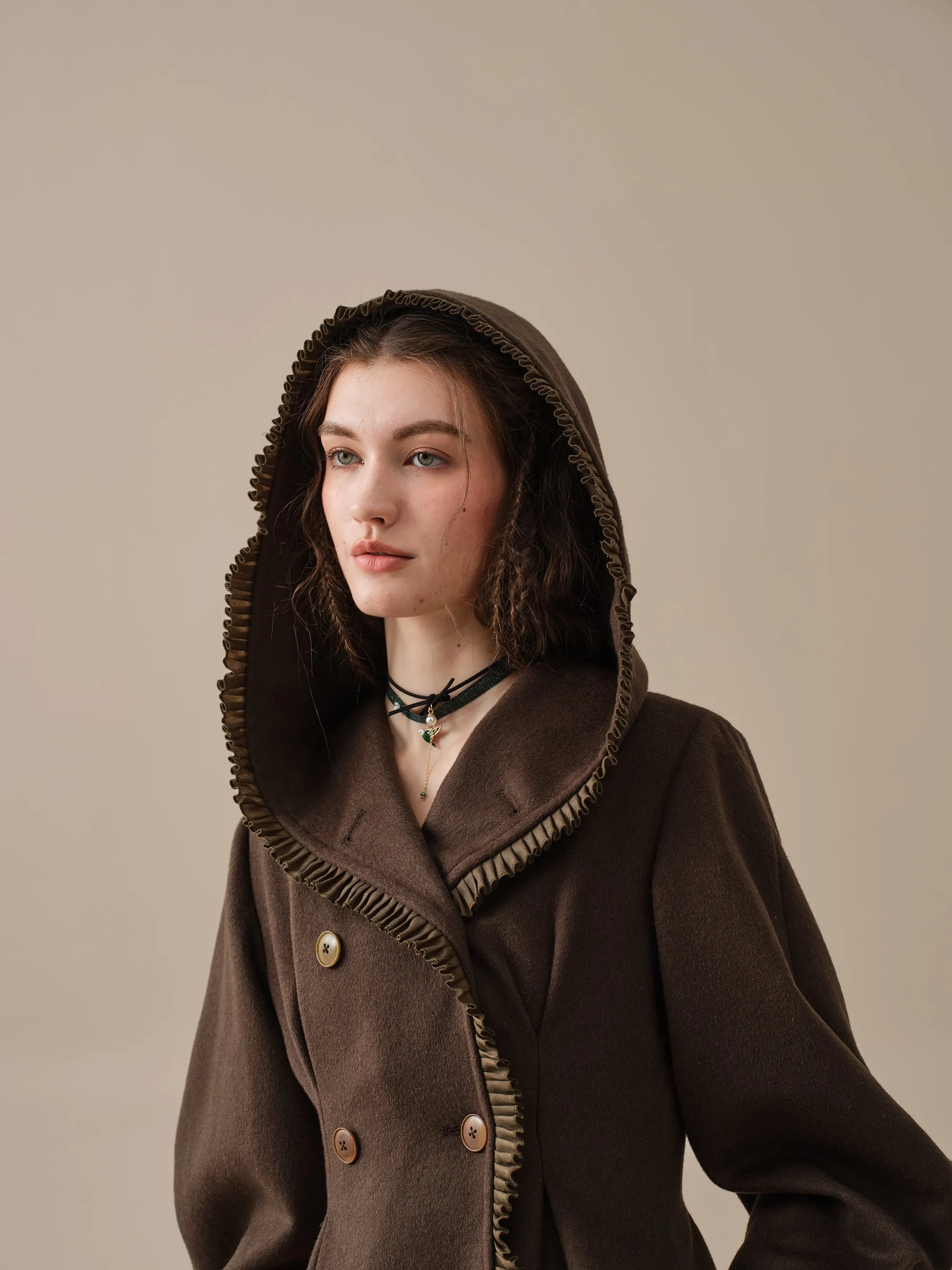 25-Year-Old Jacques Long Hooded Victorian Coat - Luxurious 100% Wool