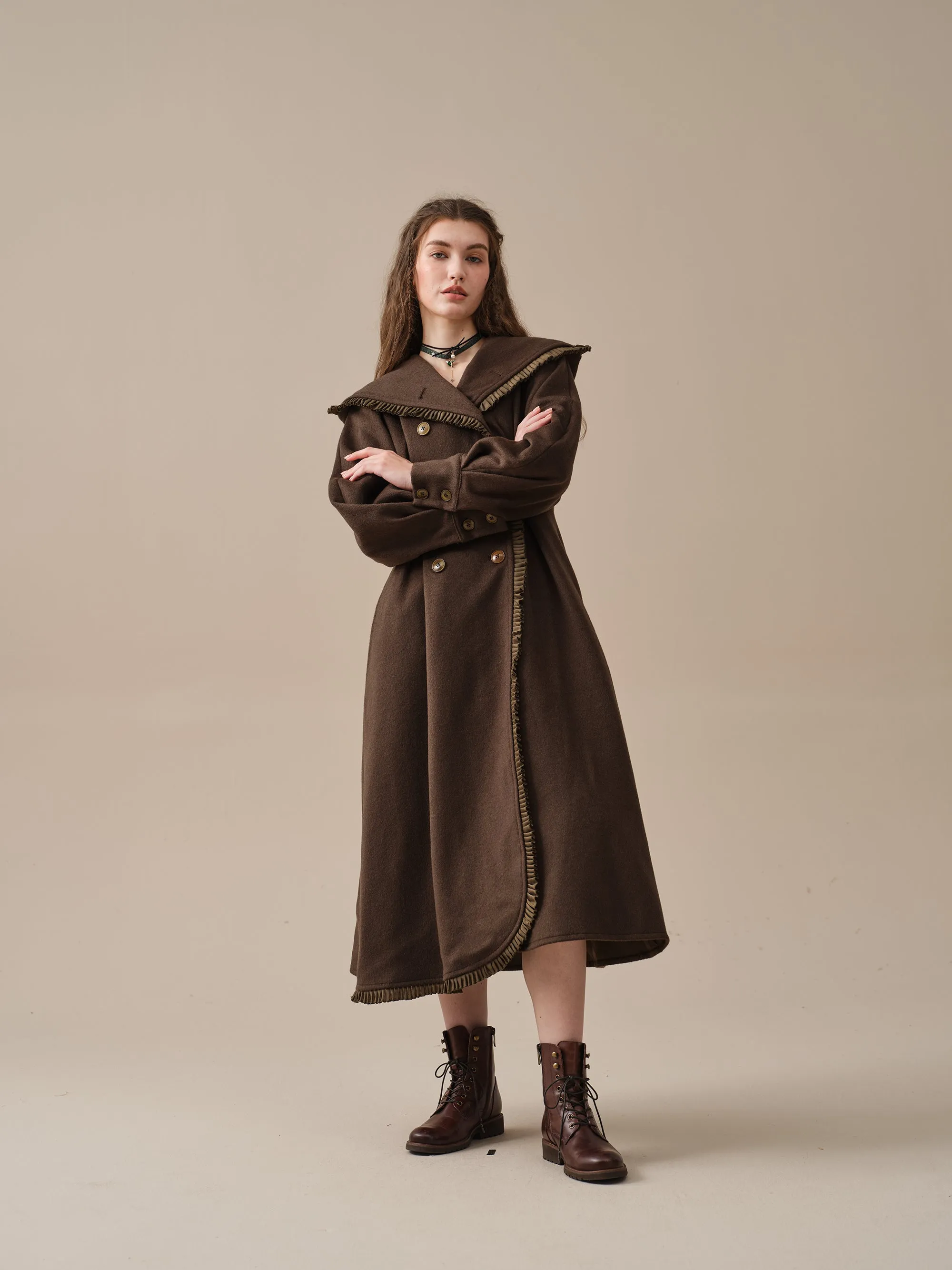 25-Year-Old Jacques Long Hooded Victorian Coat - Luxurious 100% Wool