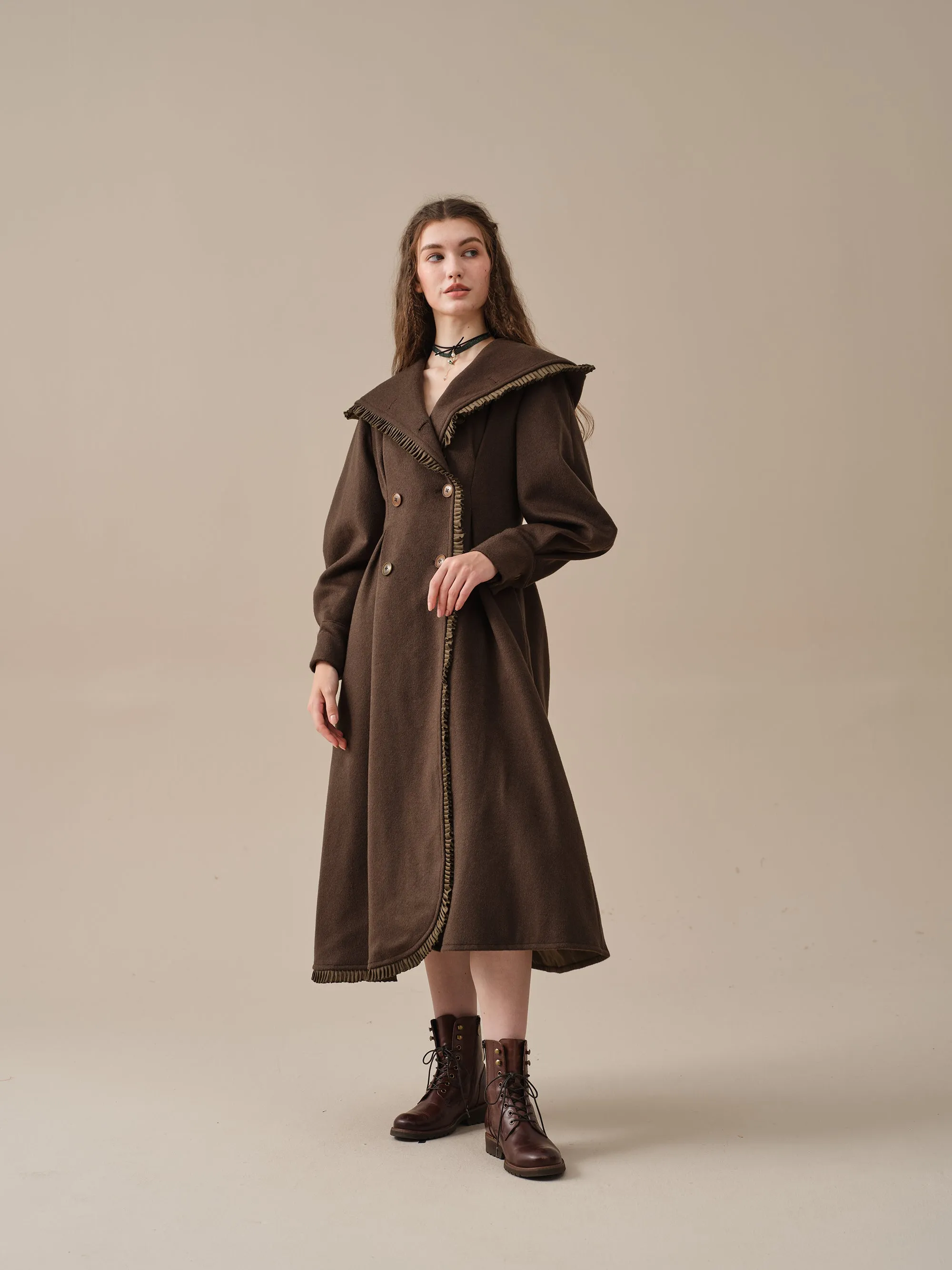 25-Year-Old Jacques Long Hooded Victorian Coat - Luxurious 100% Wool