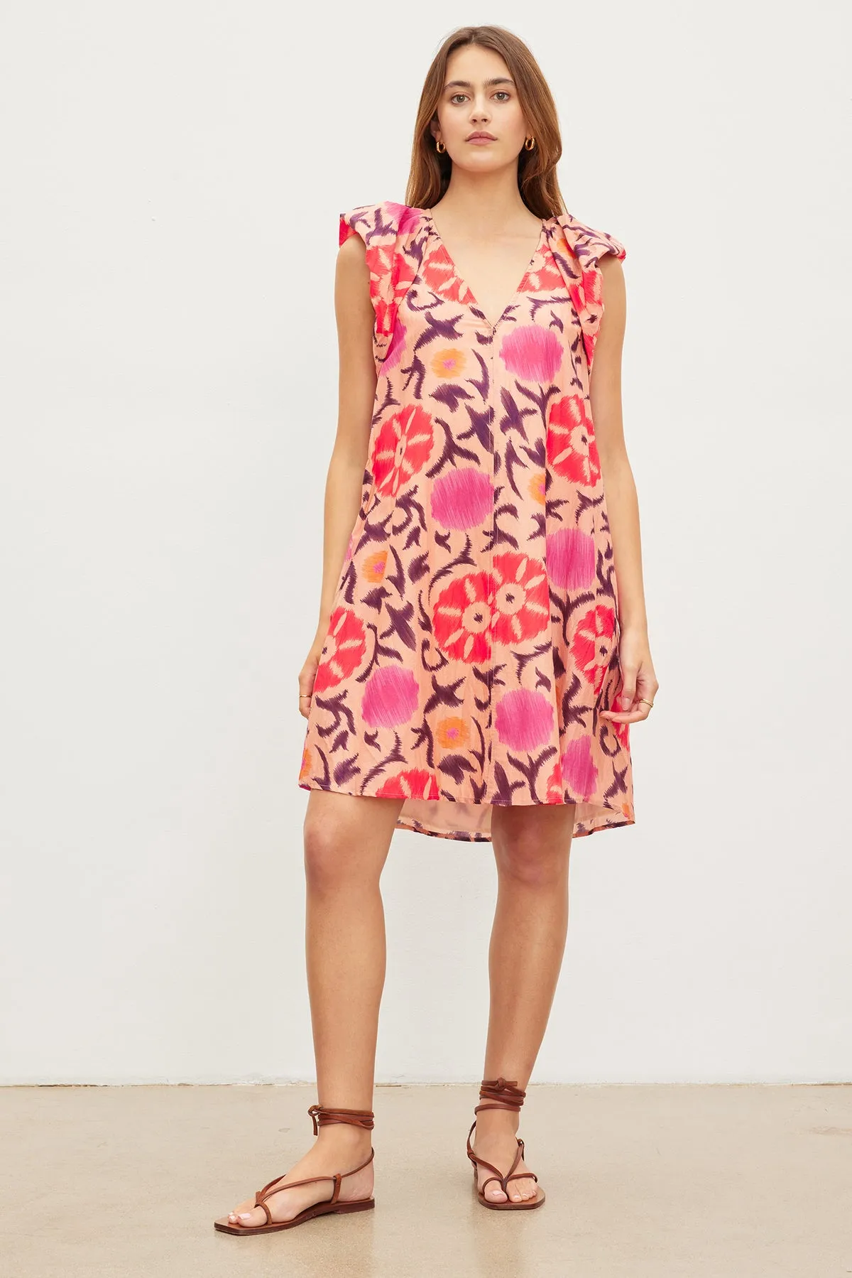 JENNA PRINTED SILK COTTON VOILE DRESS