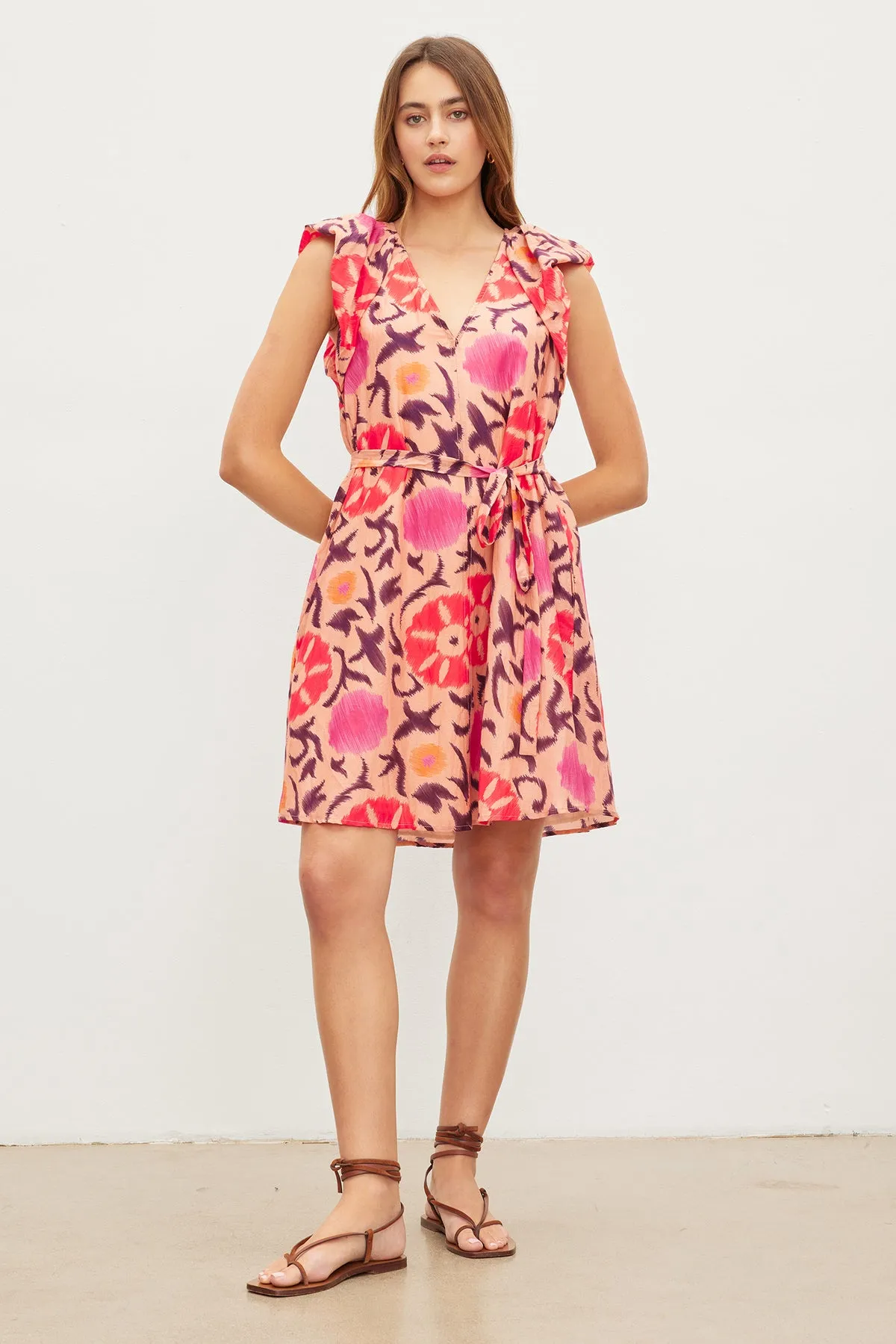 JENNA PRINTED SILK COTTON VOILE DRESS