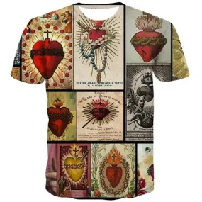 Jesus T-shirt Men Cross Tshirts Casual Christian Tshirts Novelty Flame Tshirt Anime Leisure Tshirts Cool Short Sleeve Punk Rock