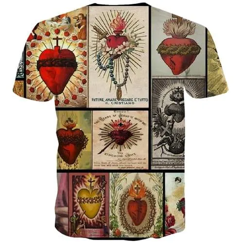 Jesus T-shirt Men Cross Tshirts Casual Christian Tshirts Novelty Flame Tshirt Anime Leisure Tshirts Cool Short Sleeve Punk Rock