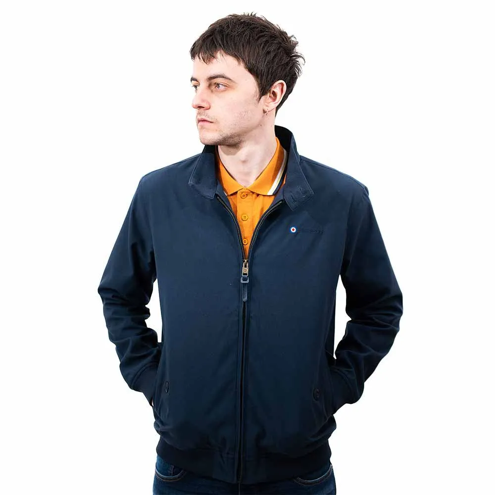 Lambretta Men's LMBBHH1 Showerproof Classic Harrington Jacket Navy Blue