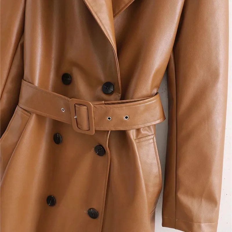 LEATHER TRENCH COAT
