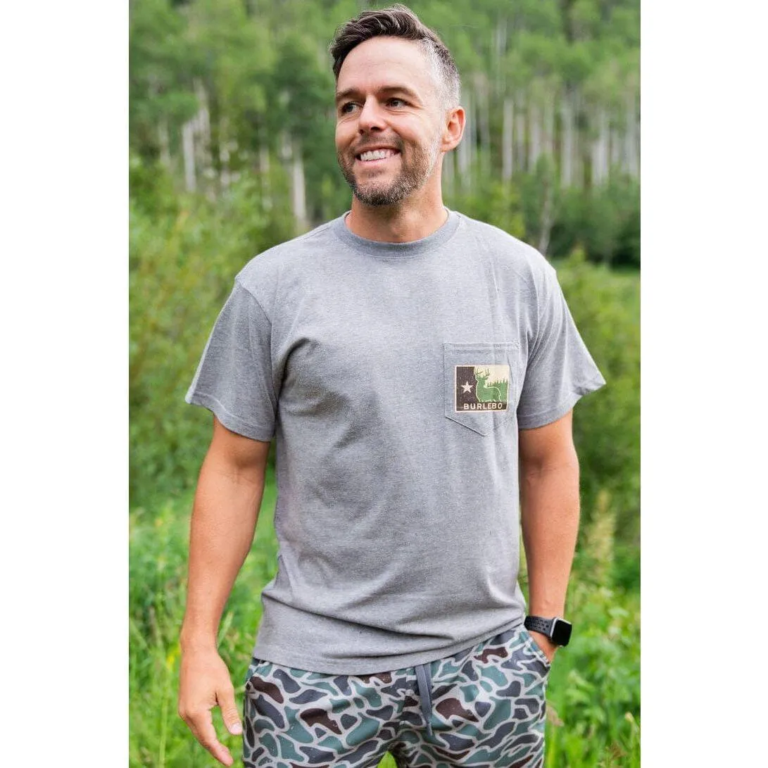 Men's Burlebo Texas Deer Flag T-Shirt TXDF-SS-DHG