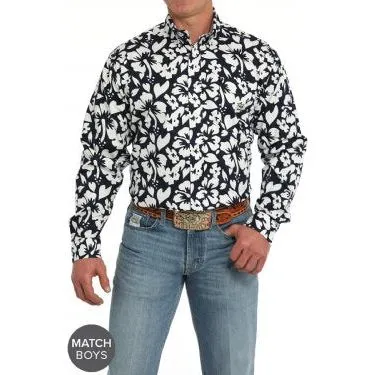 Men's Cinch Hibiscus Print Button-Down Western Shirt MTW1242006