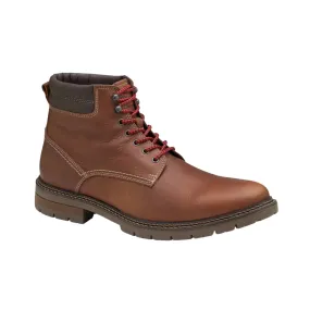 Mens Johnston & Murphy Kipton Boot in Premium Dark Tan Full Grain Leather