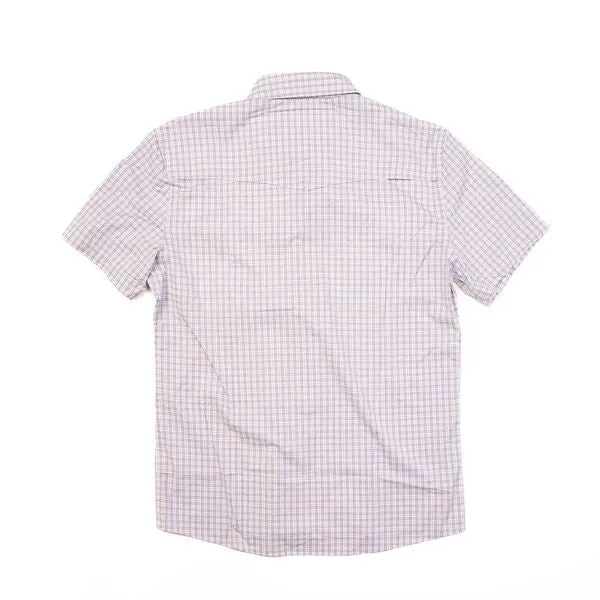 Men's Poncho White Plaid  Pearl Snap Shirt Shorthorn-Pld
