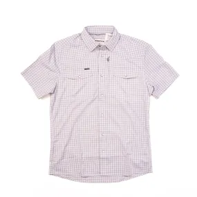Men's Poncho White Plaid  Pearl Snap Shirt Shorthorn-Pld