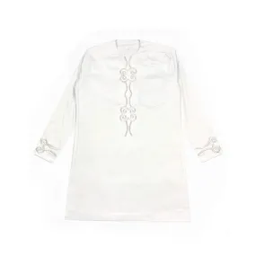Men's White & Silver Embroidered Set