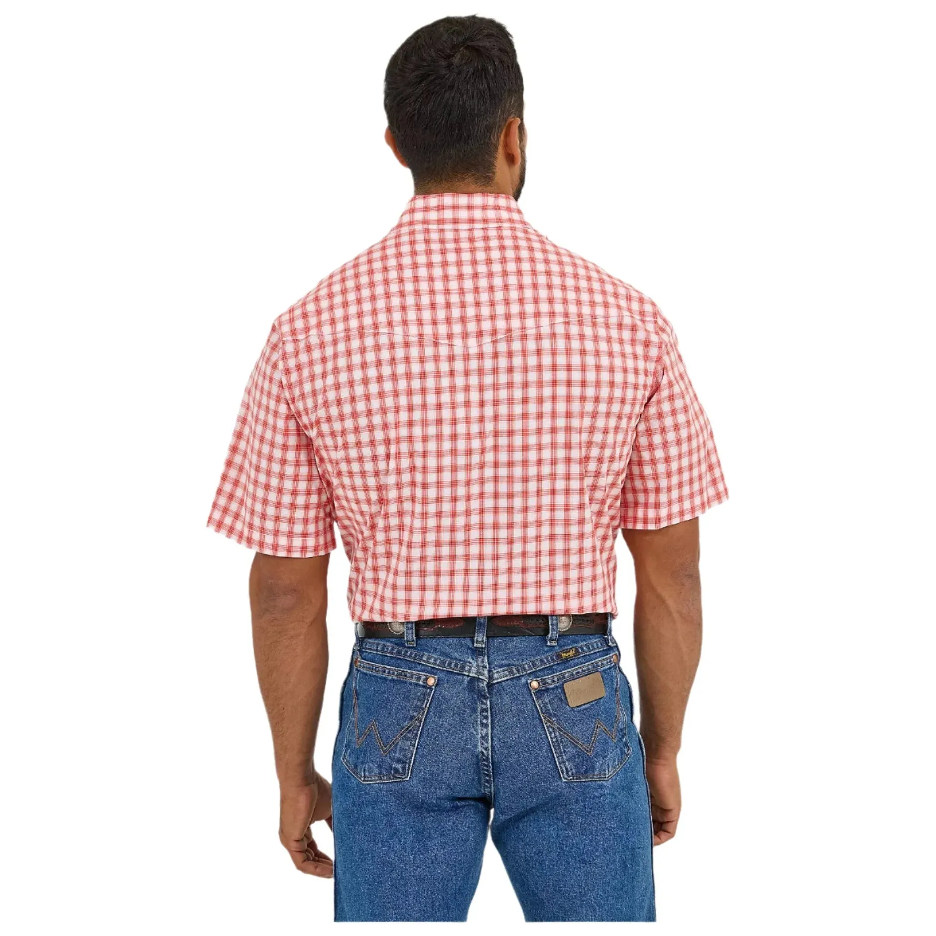 Men's Wrangler Resist Short Sleeve Western Snap Plaid Shirt 112365851