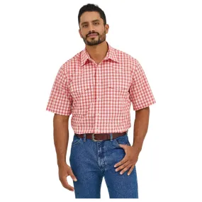 Men's Wrangler Resist Short Sleeve Western Snap Plaid Shirt 112365851