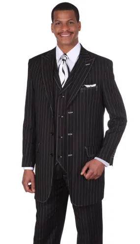 Milano Moda 5903V-BWH Mens Suit
