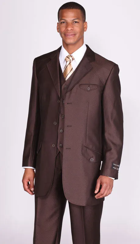Milano Moda 5904V-BR Mens Suit