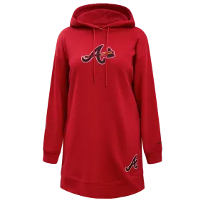 MLB ATLANTA BRAVES CLASSIC WOMEN'S HOODIE DRESS (RED)