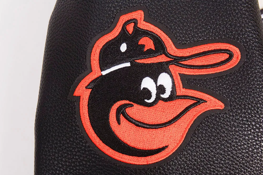 MLB BALTIMORE ORIOLES RETRO CLASSIC WOMEN'S RIB WOOL VARSITY JACKET (EGGSHELL/ BLACK)