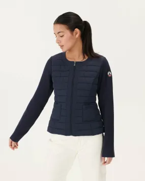 Navy Almeria lightweight bi-fabric puffer jacket