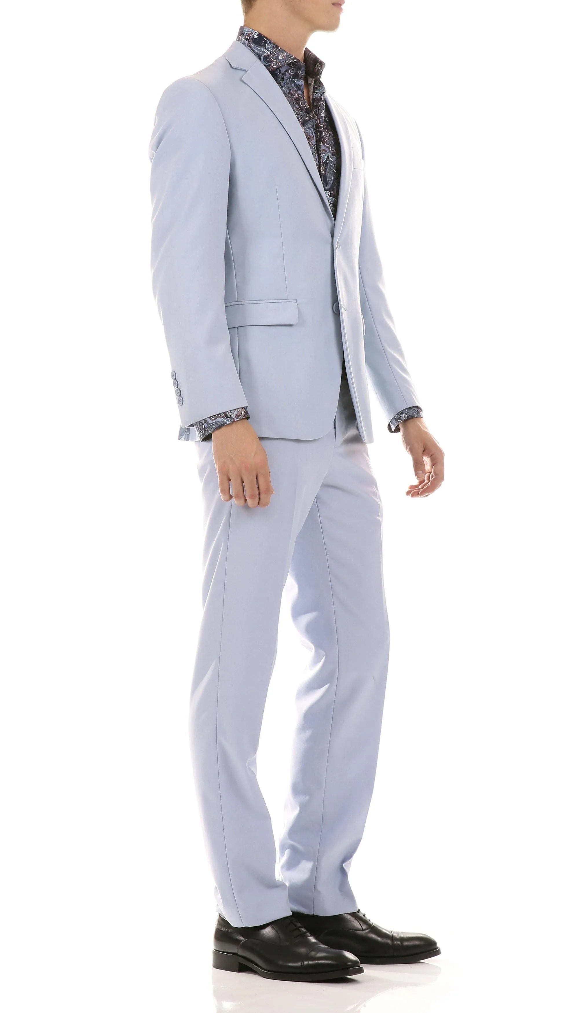 Oslo Collection - Slim Fit 2 Piece Suit Color Sky Blue