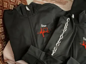 Personalized Nurse Full Zippered Jacket Sweatshirt | Personalized Nurse Polyester Jacket|Personalized Ladies Nurse/Doctor Heart Steth