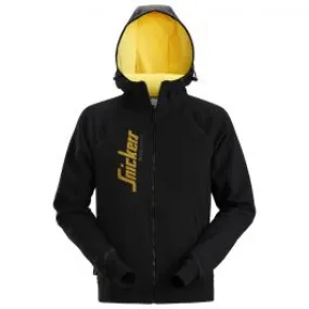 Snickers&#x20;2888&#x20;AllroundWork,&#x20;Logo&#x20;Full&#x20;Zip&#x20;Hoodie&#x20;-&#x20;Black