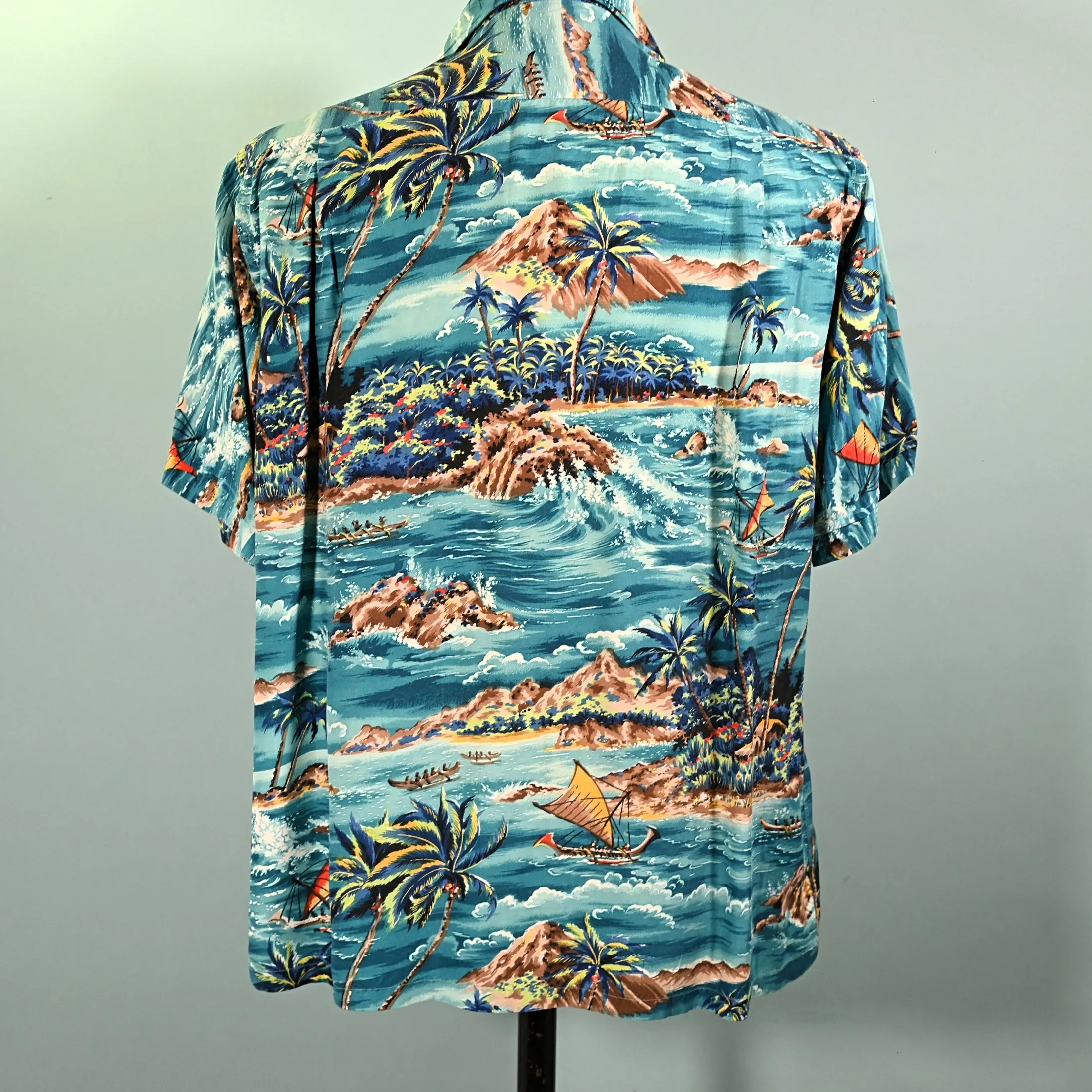 SOLD Penny's Vintage 50s Rayon Hawaiian Shirt, Made in Japan M