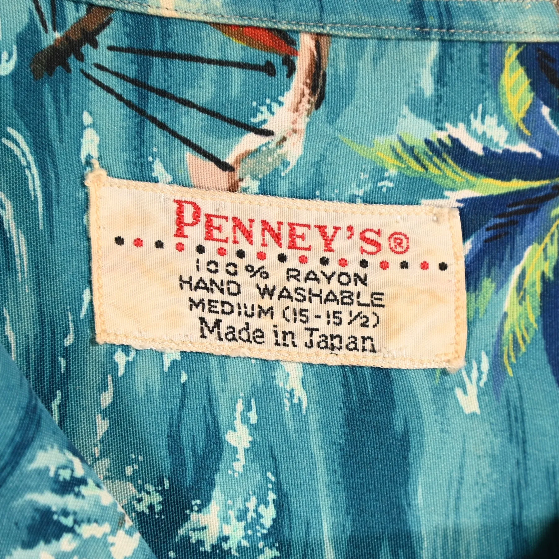 SOLD Penny's Vintage 50s Rayon Hawaiian Shirt, Made in Japan M