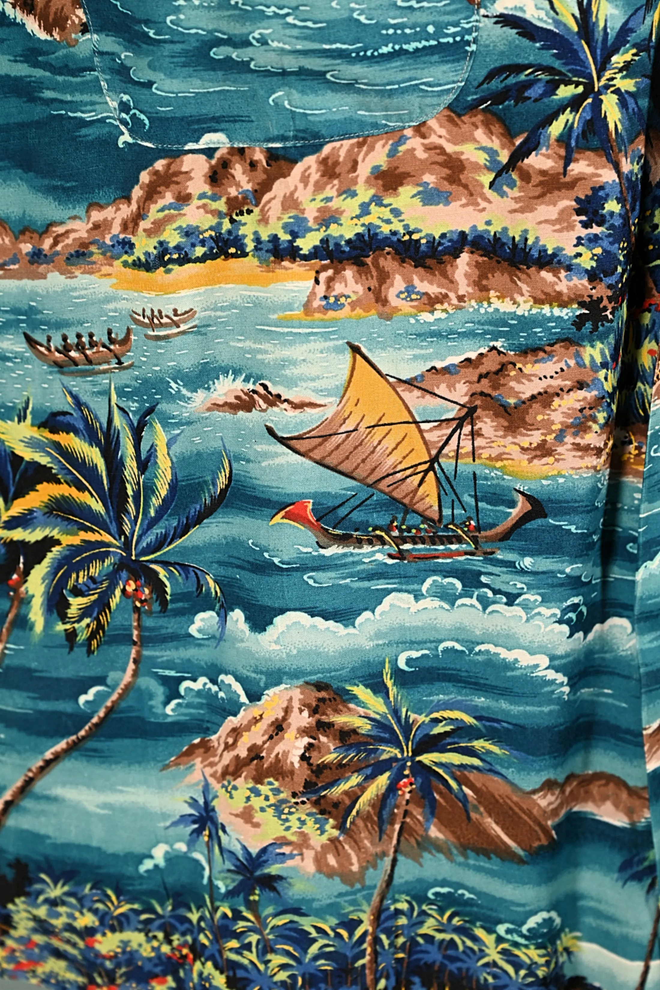 SOLD Penny's Vintage 50s Rayon Hawaiian Shirt, Made in Japan M