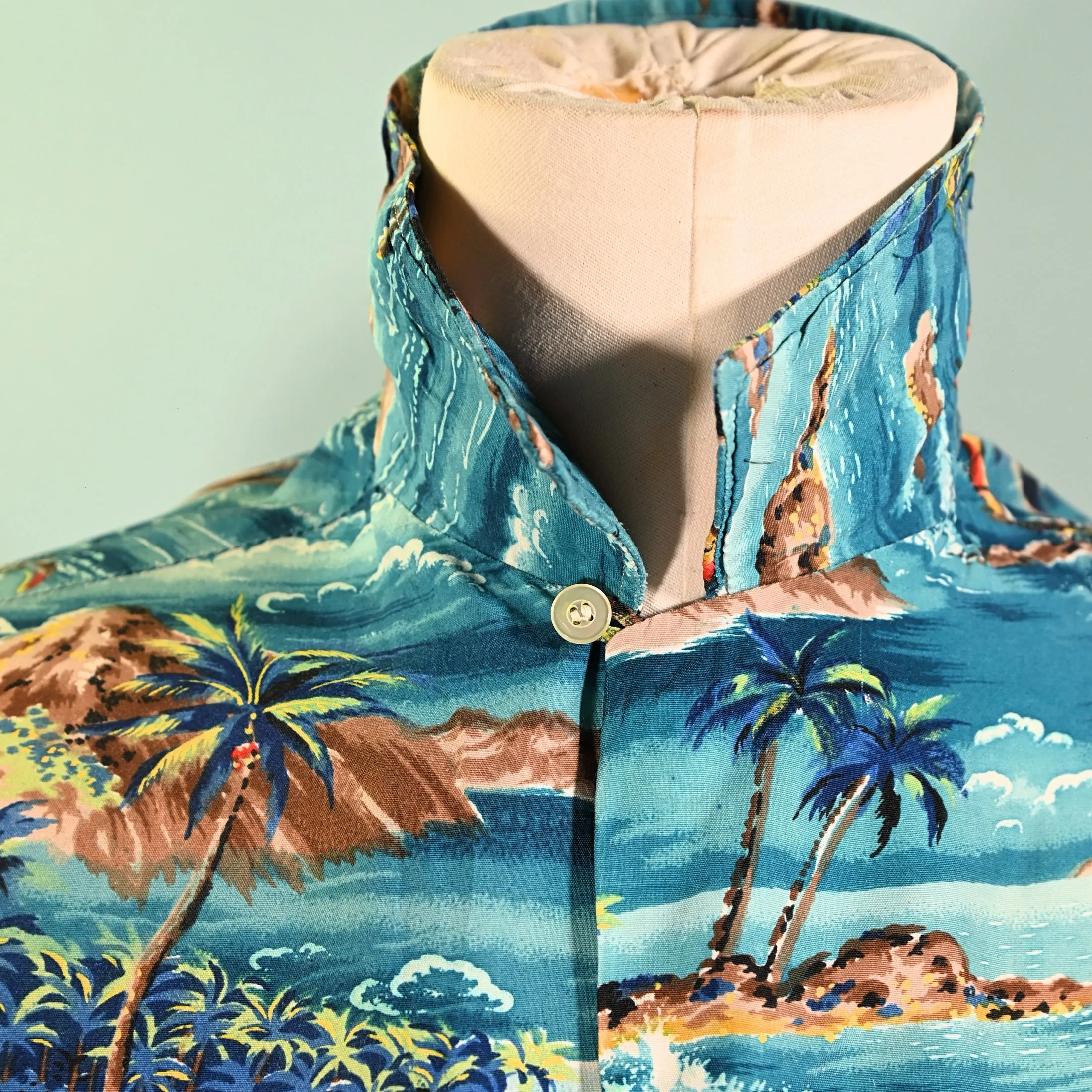 SOLD Penny's Vintage 50s Rayon Hawaiian Shirt, Made in Japan M