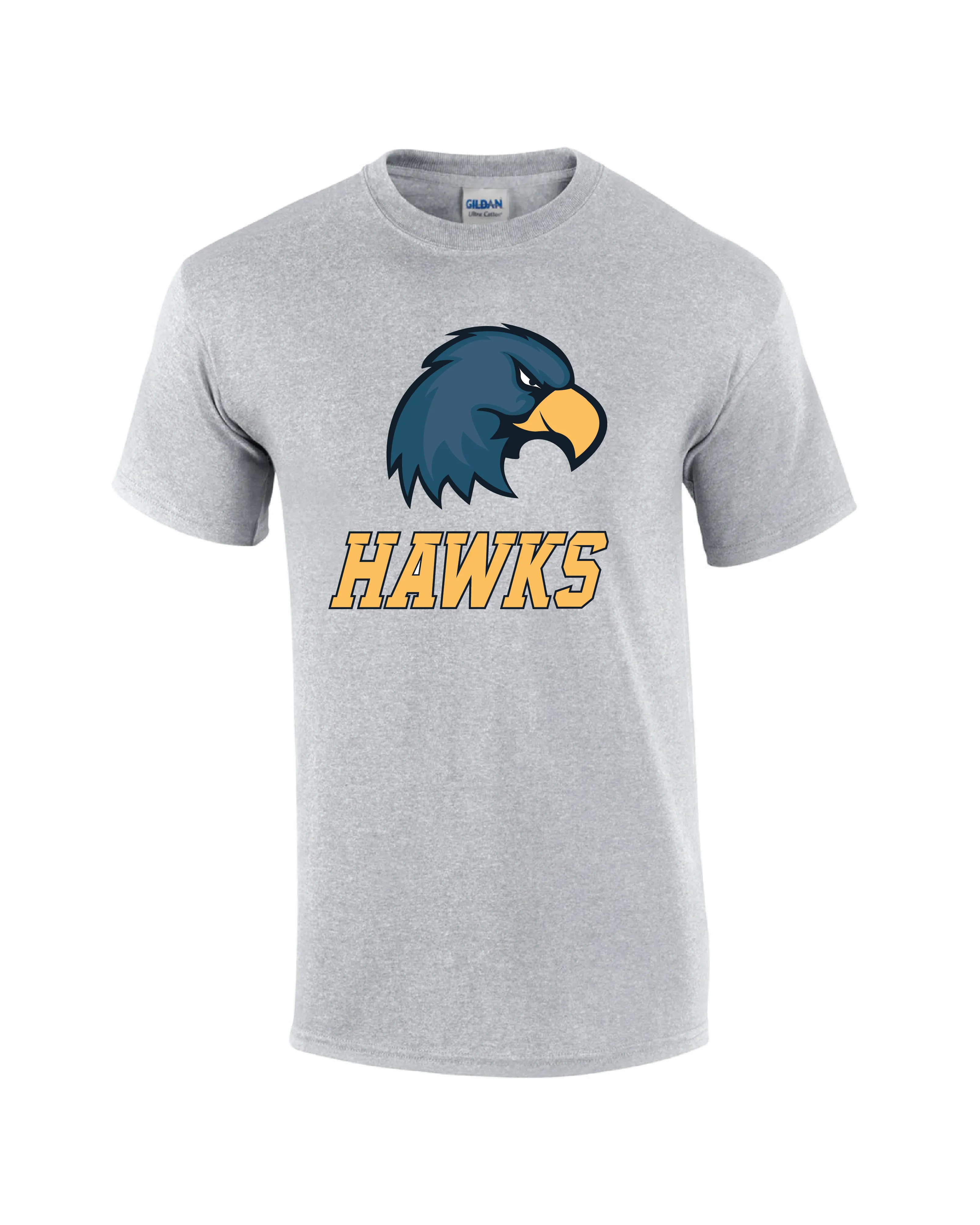 T-Shirt - Short Sleeve - Cotton - Gray - Men's/Youth - Hawk Designs