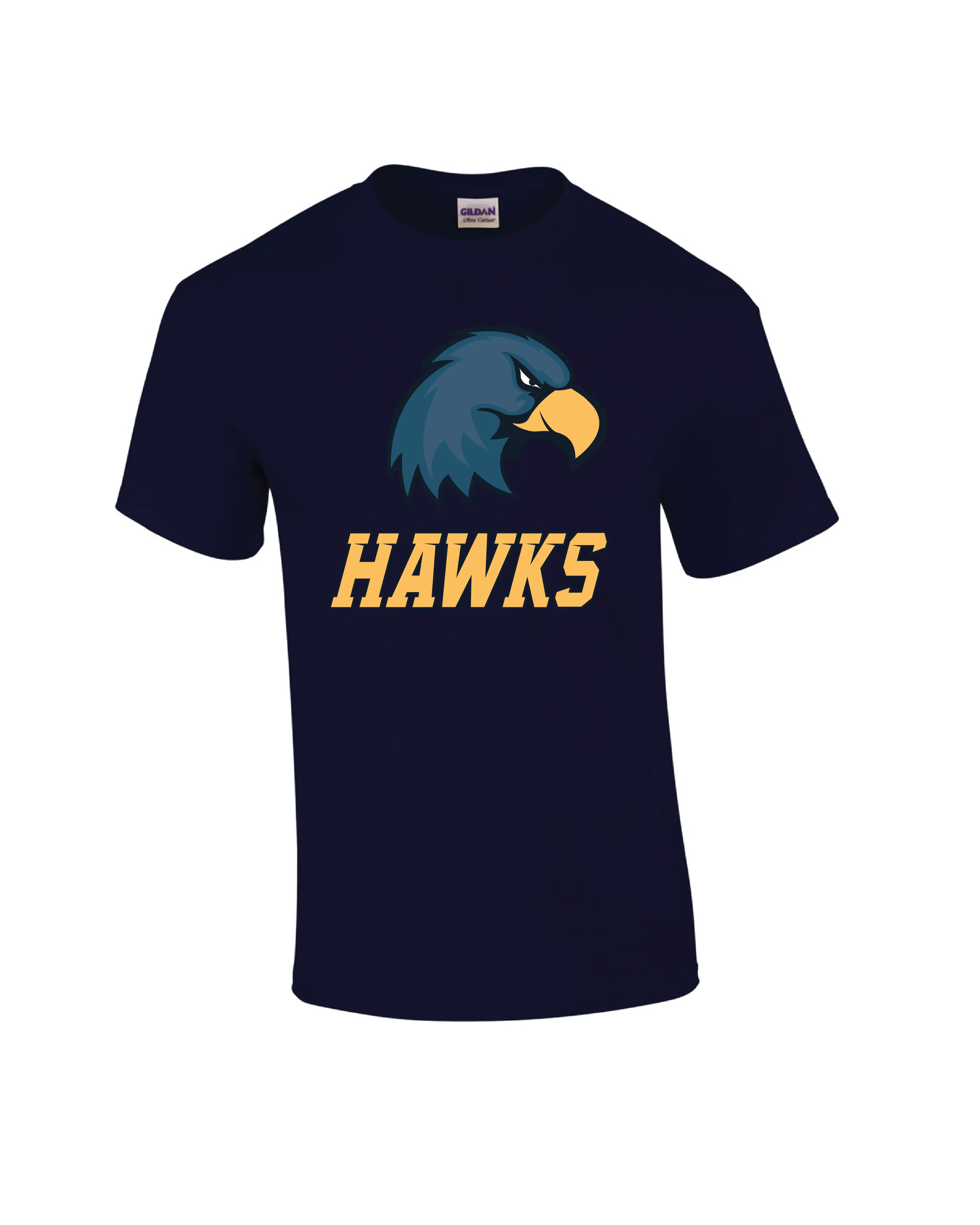T-Shirt - Short Sleeve - Cotton - Navy - Men's/Youth - Hawk Designs