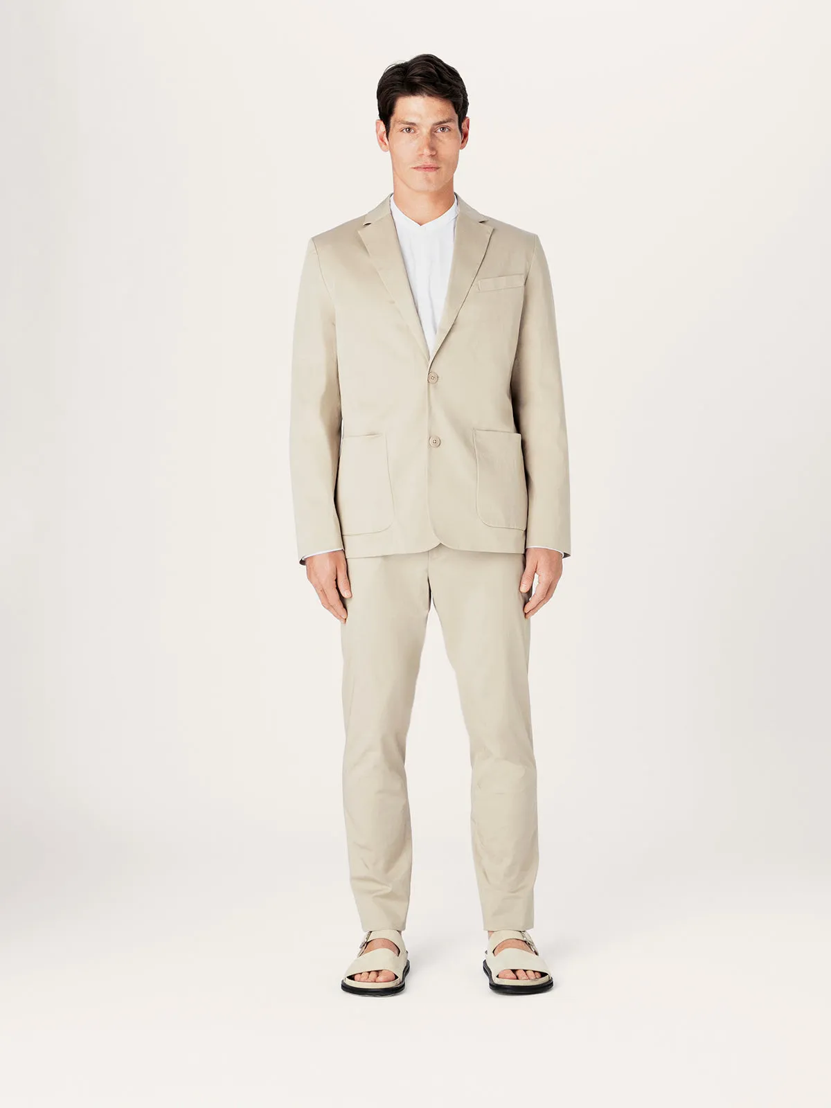 The 24 Blazer || Beige | Stretch Cotton