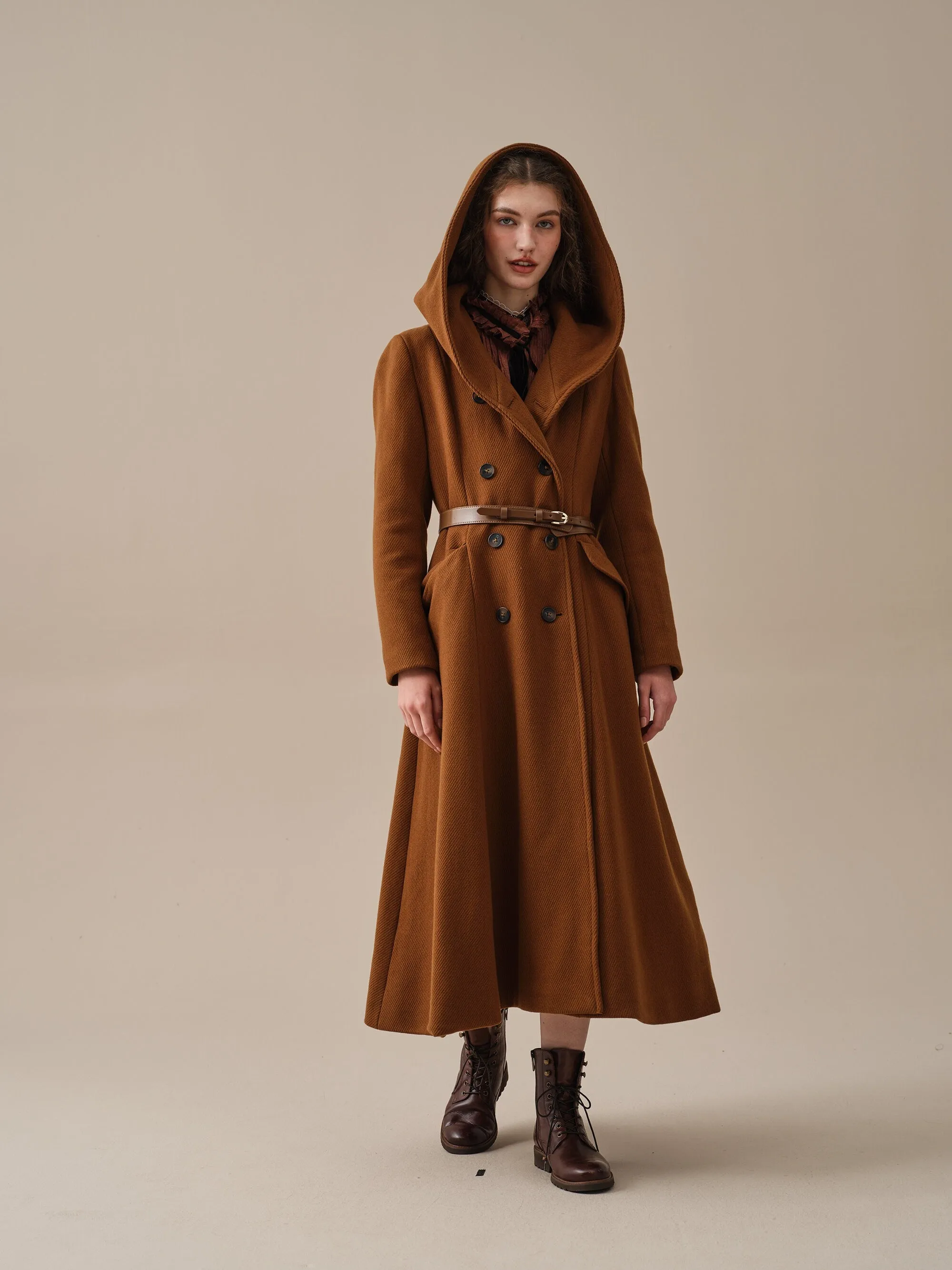 Trista 24 | 100% twill wool hooded coat