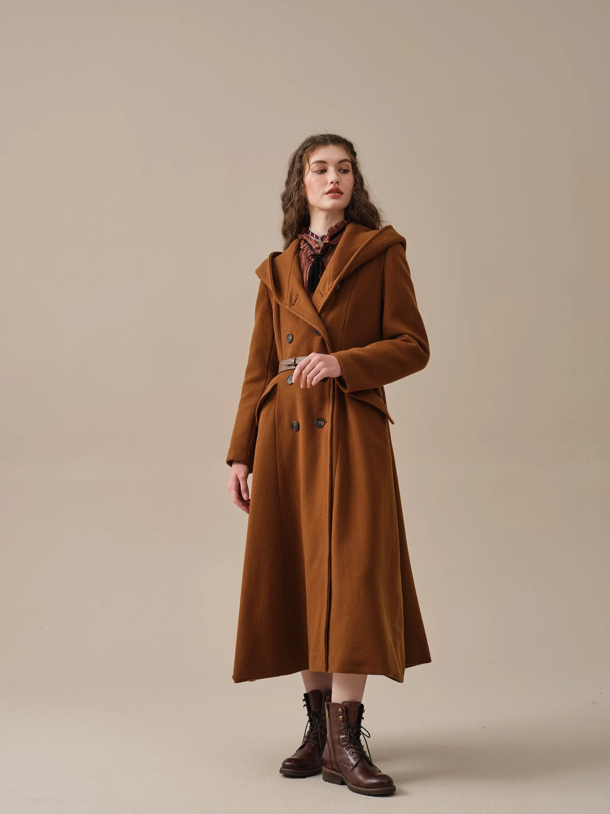 Trista 24 | 100% twill wool hooded coat