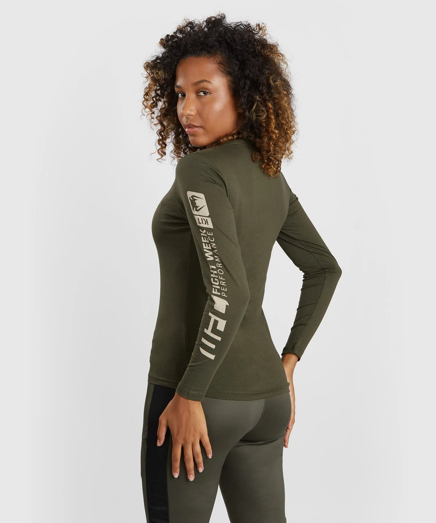 UFC Adrenaline by Venum Fight Week  Women’s Long-sleeve Cotton T-shirt - Khaki/Bronze