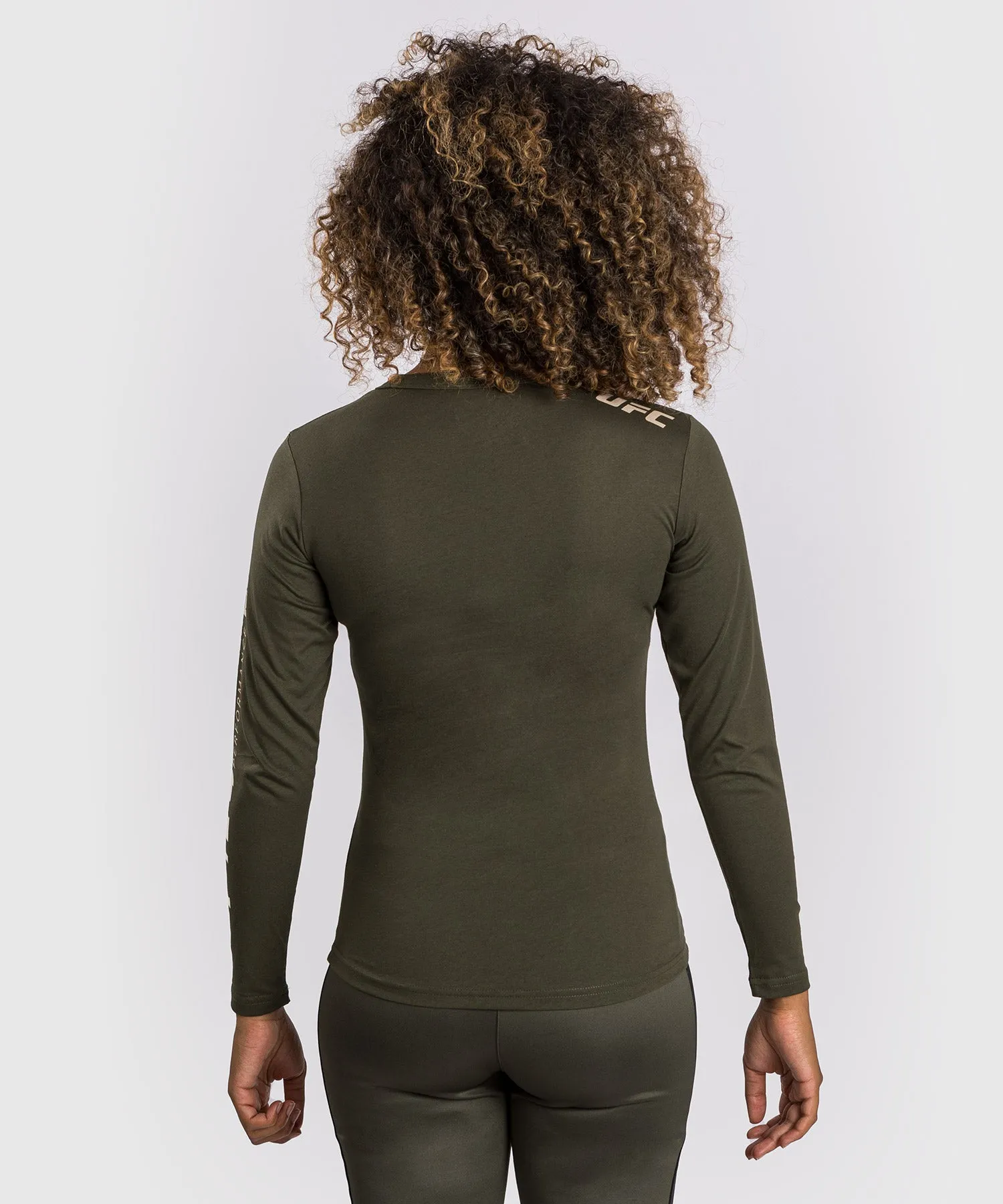 UFC Adrenaline by Venum Fight Week  Women’s Long-sleeve Cotton T-shirt - Khaki/Bronze