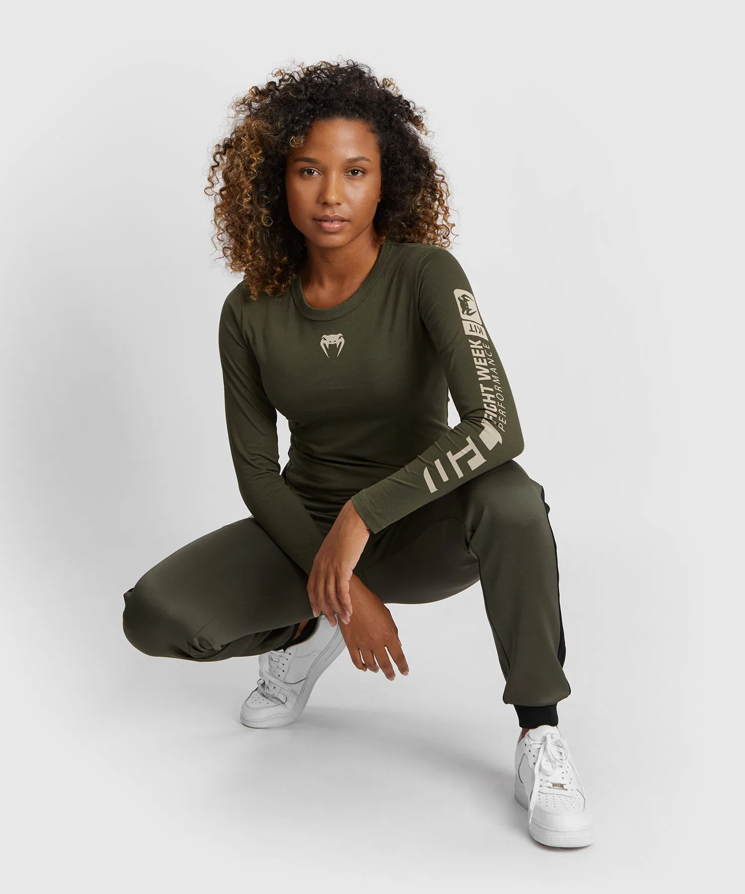 UFC Adrenaline by Venum Fight Week  Women’s Long-sleeve Cotton T-shirt - Khaki/Bronze
