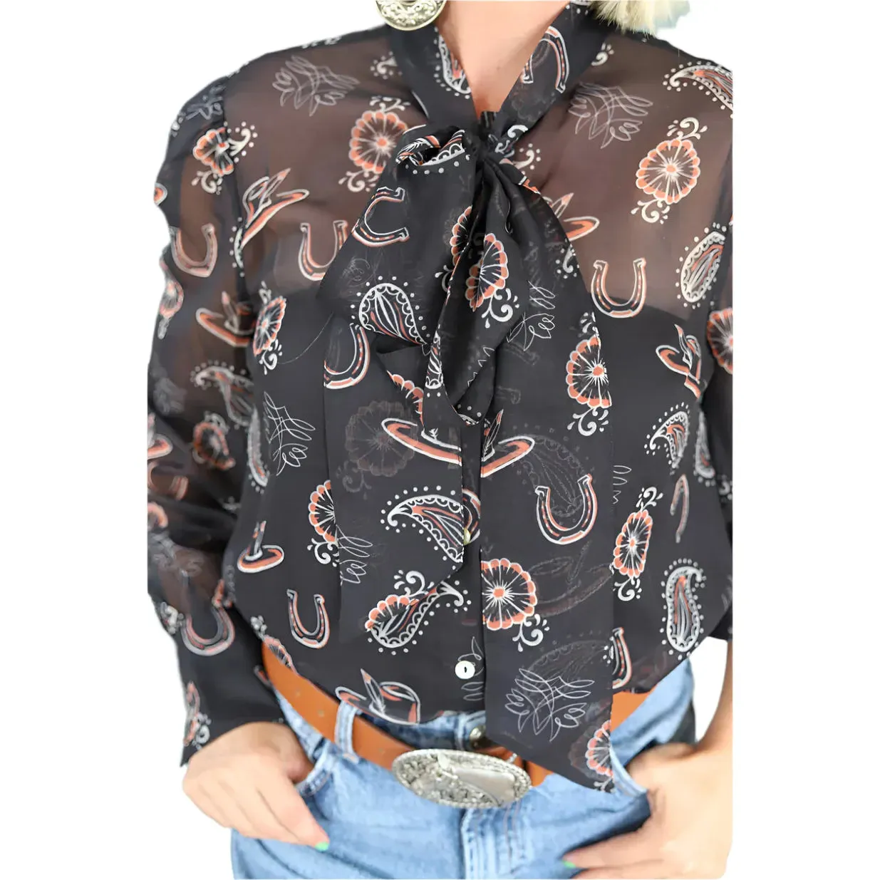 Women's Howdy Hanny Chiffon Tie Top