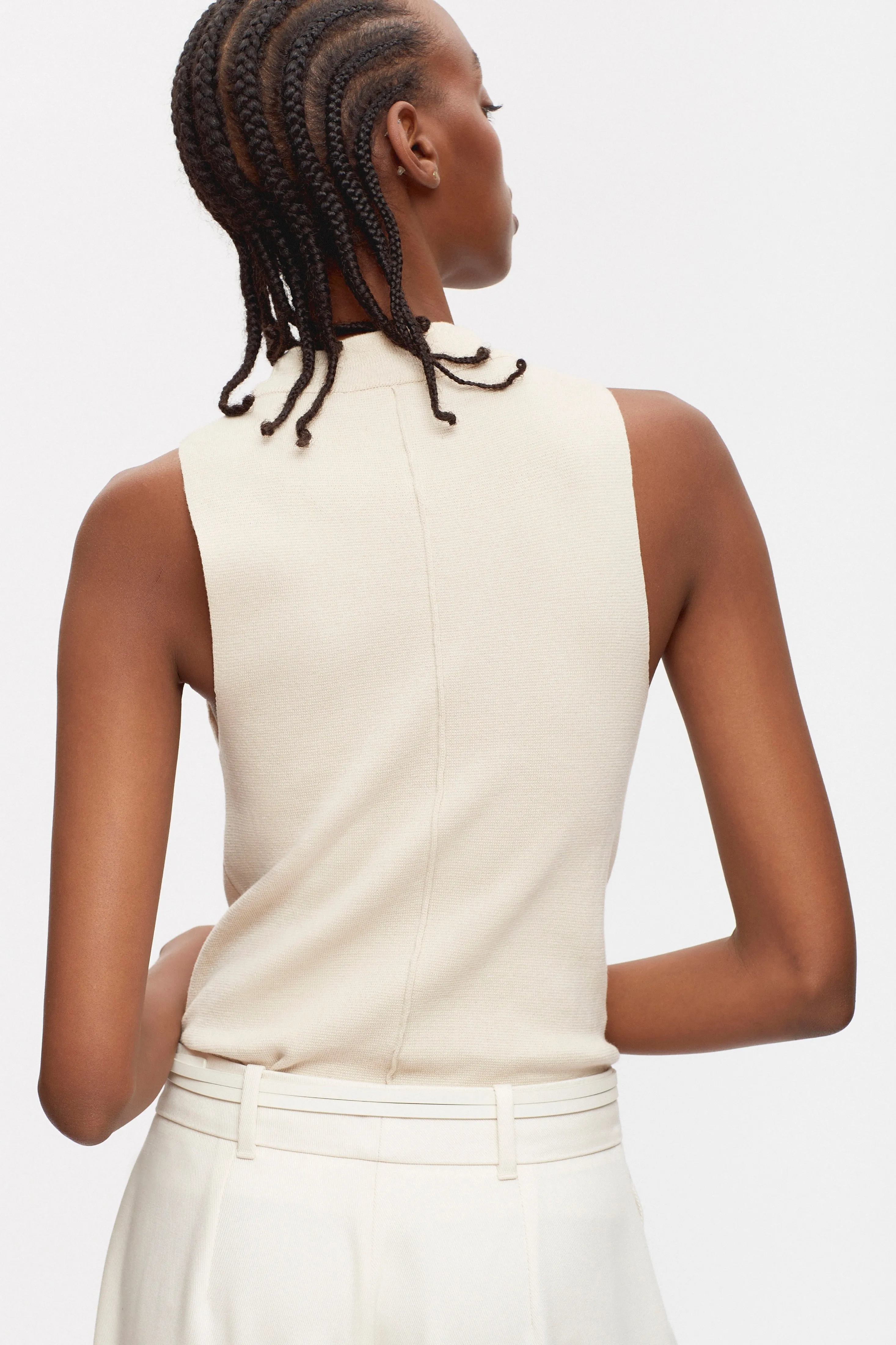 Women's Knit Mock Tank in Birch